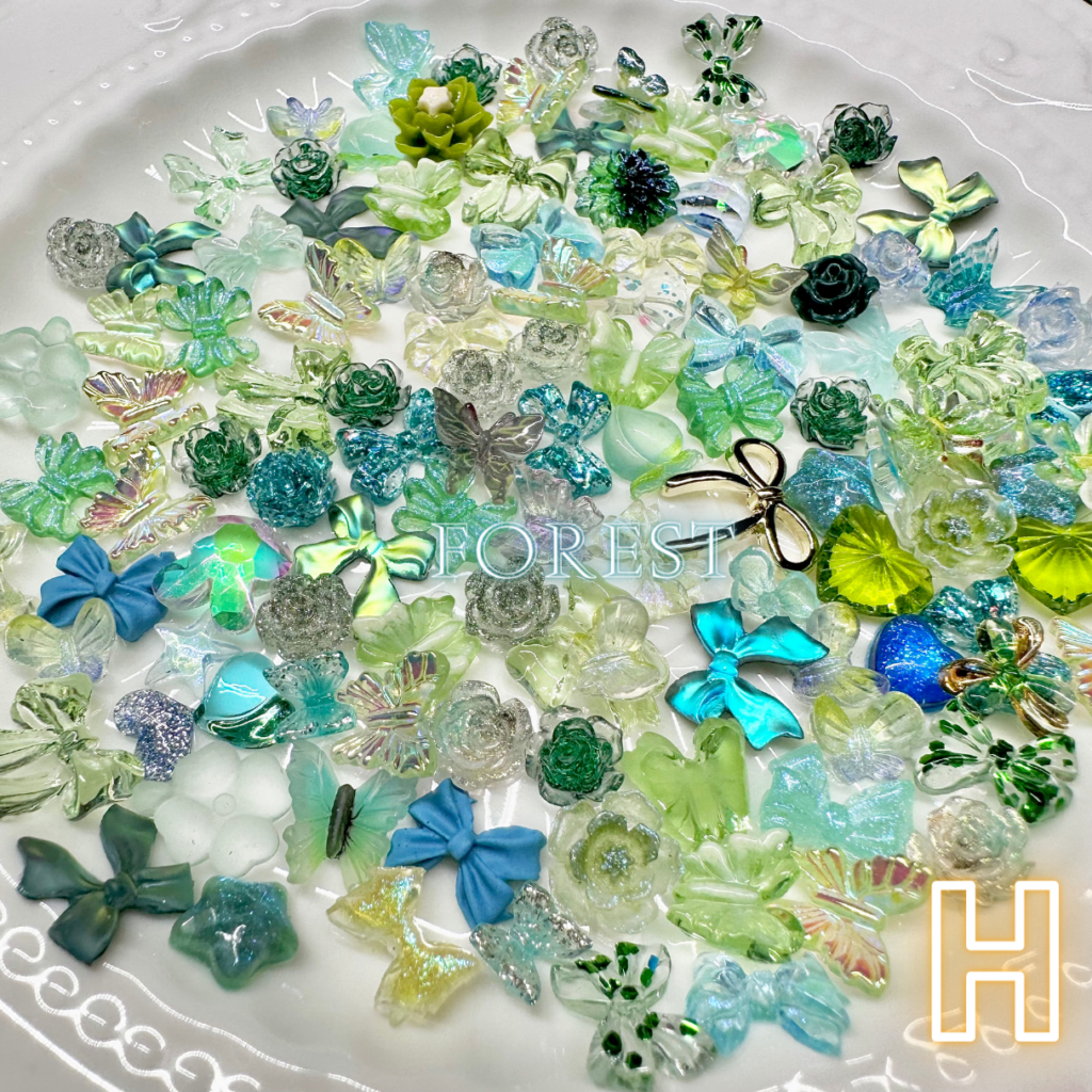 Assorted Mini Nail Charms - Color H/Forest