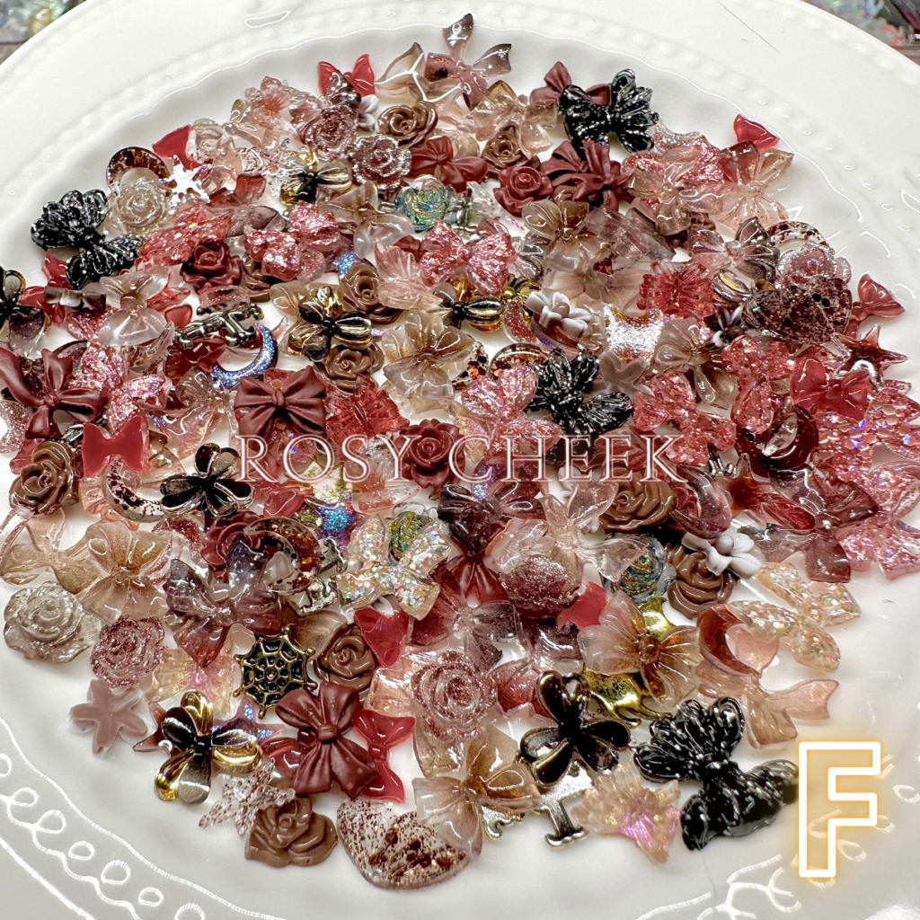 Assorted Mini Nail Charms - Color F/Rosy Cheek
